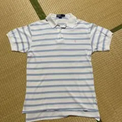 Polo by Ralph Lauren水色ボーダーポロシャツ
