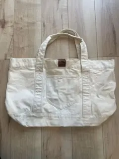 アイボリー キャンバス トートバッグ　Lee