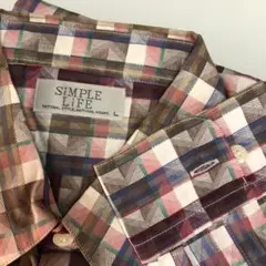 ◆330◆SIMPLE LIFE チェック柄シャツ L