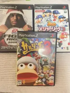 PS2 ソフトセット サルゲッチュ ファイトナイト パワフルメジャーリーグ