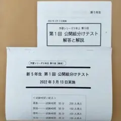 四谷大塚 新5年生 第1回公開組分けテスト 解答と解説 2022年3月13日実施