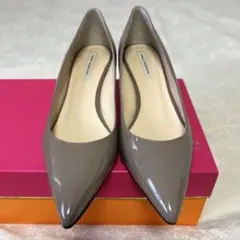 ファビオルスコーニ エナメルパンプス 23.5cm グレージュ 36.5 箱無し
