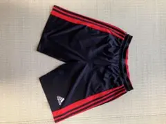 adidas 3本ライン 半ズボン 150cm 黒赤