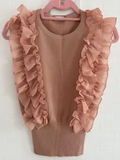 未使用⭐︎フリル付きノースリーブニット ピンク