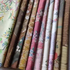 22　着物ハギレ　36×50㎝　10枚　金彩　型染　季節小物　パッチワーク