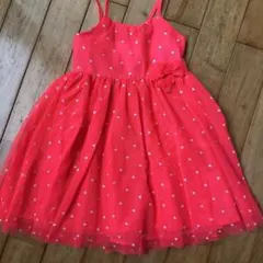 H &M  ワンピース　発表会　パーティ　水玉　ピンク　ドレス