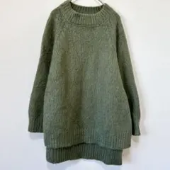 【美品】KBF モヘヤ混ボリュームニット カーキ アーバンリサーチ 完売品 F