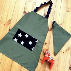 専用★巾着セット★子供エプロン 120 〜 130 三角巾セット☆