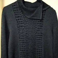 【美品】レディース ニットセーター センタークロコ柄 M