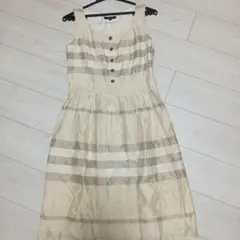 希少 バーバリーロンドン チュニック 40 緑 チェック シルク混 裾フリル BURBERRY - 希少 バーバリーロンドン チュニック 40 緑 チェック