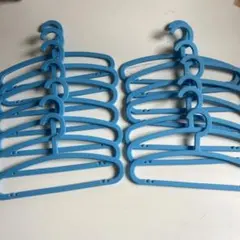 青いプラスチックハンガー 14本セット キッズ用