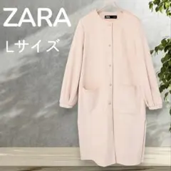 ZARAザラ スウェードタッチロングブルゾンアウタースプリングコート ピンク