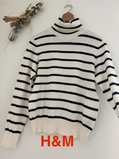●新品●H&M ストライプ タートルネックセーター　M ボーダー