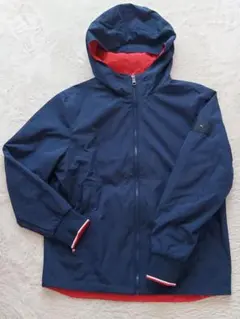 TOMMY HILFIGER フード付きリバーシブルジャケット ネイビー/レッド