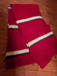 赤 ストライプ マフラー クリスマス レッド