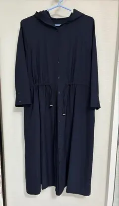 フード付きドロストシャツワンピース　ロングコート