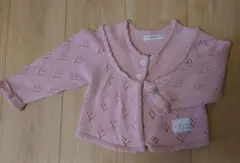 ■美品■　クーラクール　カーディガン　ボレロ　　80cm　ハート柄　ピンク