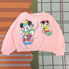 DIACLUB ディズニー　ヴィンテージ　レトロ　ピンク　トレーナー　スキー　冬