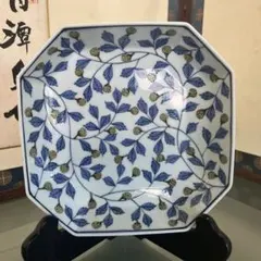 九谷九大青郊窯陶印いり八角形の紫陽花模様菓子鉢です - メルカリ