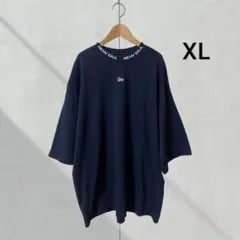 NEW ERA 襟ジャガード オーバーサイズTシャツ ネイビー XLのサムネイル