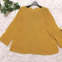 GIANNI LO GIUDICE からし色 ニット 40 日本製 七分袖のサムネイル