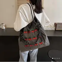 刺繍 ナイロン トート バッグ エコバッグ ショルダー ストラップ付 軽量