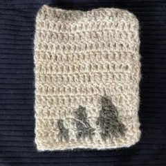 ハンドメイド　ブックカバー　ジャーナルサイズ　編み物　クリスマス　北欧