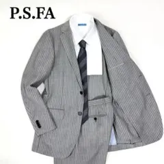 【美品】P.S FA セットアップ アンコン Y6 グレー ストライプ 春夏のサムネイル