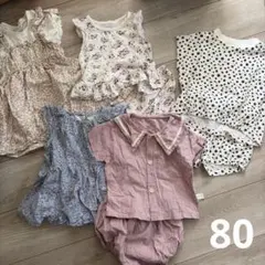 女の子♡半袖 夏服 セットアップ ワンピース ベビー服セット 花柄