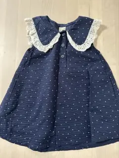 プティマイン　水玉セーラーワンピ　90