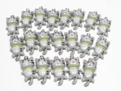 カン付　ネコ　猫　サバトラ　チャーム　パーツ　２０個
