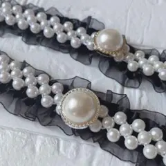 帯締め　浴衣　着物　袴　帯飾り　和装　成人式　飾り紐　パール　フリル　レース