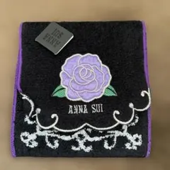 ANNA SUI バラ刺繍ポケット付きハーフハンカチ