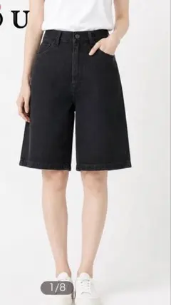 UNIQLO U ブラック デニムショートパンツ 27インチ