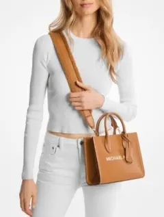 マイケルコース　MIRELLA ペブルドレザー トップジップ　ショルダーバッグ