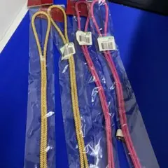 金色2本とピンク2本飾り帯留め4本帯締め タッセル付きセット
