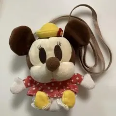 【値下げ中】ミニー ぬいぐるみがま口ポーチ　ストラップ付き　ゲームセンター景品