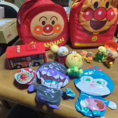 【中古】アンパンマン リュックサック・保冷バッグ・バス・フィギュアなどのセット