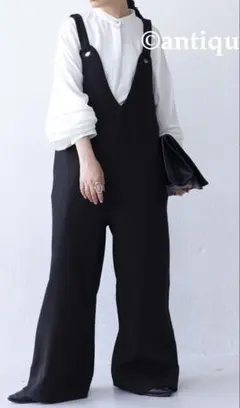 ブラックサロペット ワイドレッグ