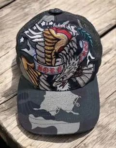 Ed Hardy 刺繍キャップ カモフラージュ柄