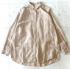 美品 IENA イエナ リネン リヨセルオーバーシャツ ベージュ 麻 長袖 36