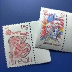 ✨️5278 外国切手 フランス 1980年 EUROPA 2V凹版