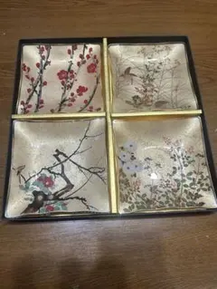 光珠絵皿　和風デザインの小皿セット