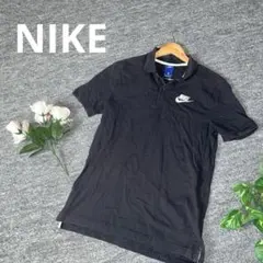 NIKE ナイキ 半袖 ポロシャツ M 黒 胸元 ワンポイント 刺繍ロゴ 春夏のサムネイル
