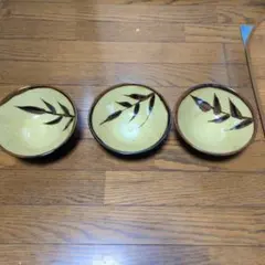 竹の葉模様 陶器丼 3個セット