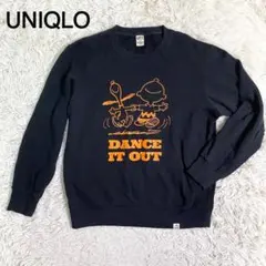 UNIQLO × PEANUTS ブラックカラー プリント トレーナー