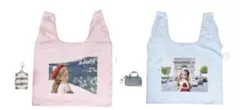 【新品2点セット】リカちゃん×threeppyコラボ　エコバッグ　ブルー、ピンク