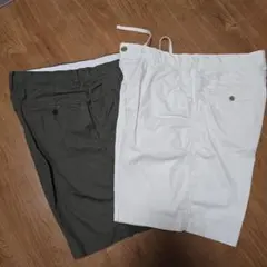 jwaコラボ　カーキ・ホワイト 二本セットストレートカットチノパン