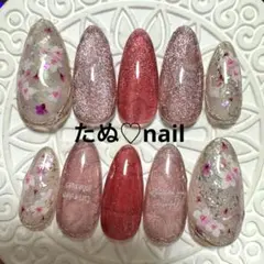 桜ネイルNo.253 アーモンド①④⑤④⑨サイズ