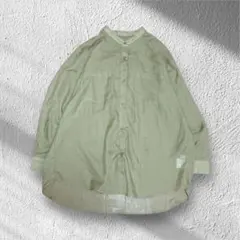 イング　長袖シャツ　シアー　バンドカラー　ビッグシルエット　ゆったり　Mサイズ